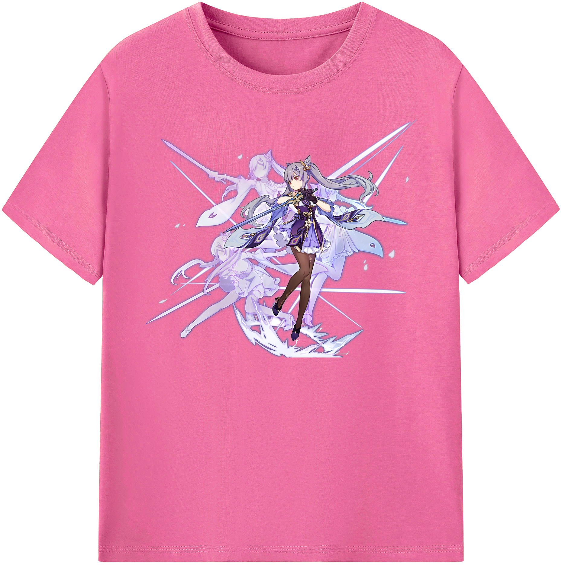 げんし神 刻晴 こくせい genshin Kokusei レディースカジュアルプリントTシャツ（綿100％）